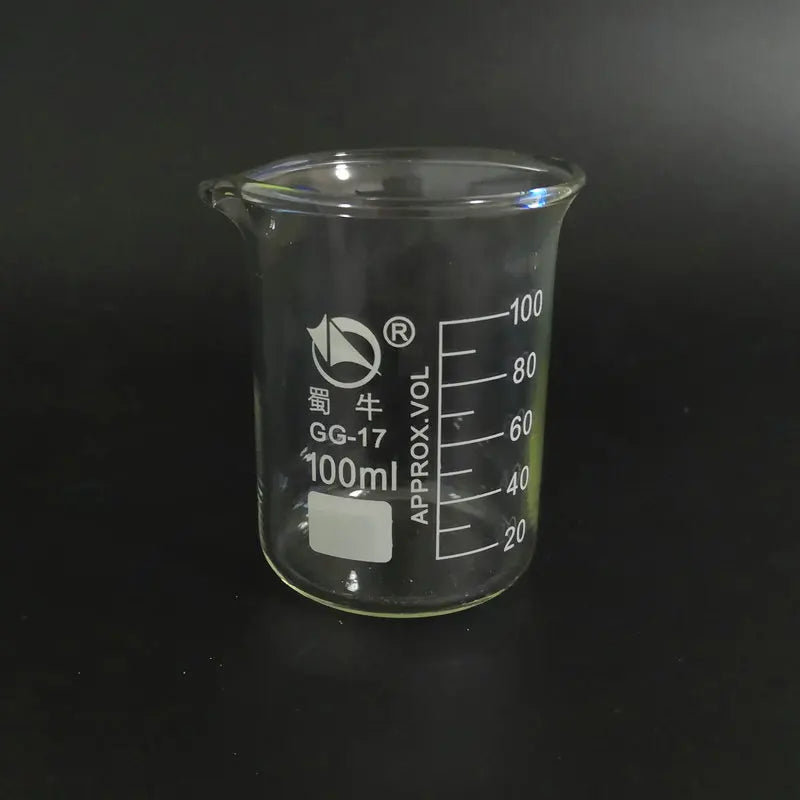 5pc set 5ml/10ml/25ml/50ml/100ml Graduated Glass Beaker Measuring Glassware