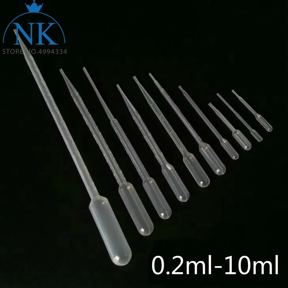 100Pcs Lab 1ml 2ml 3ml 5ml 10ml Plastic Disposable Transfer Pipettes