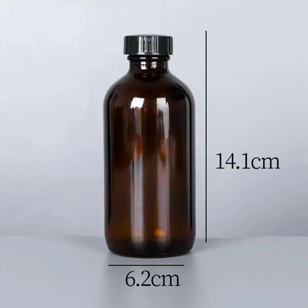 2Pack 8oz 240ml Amber Glass Boston Round Bottles