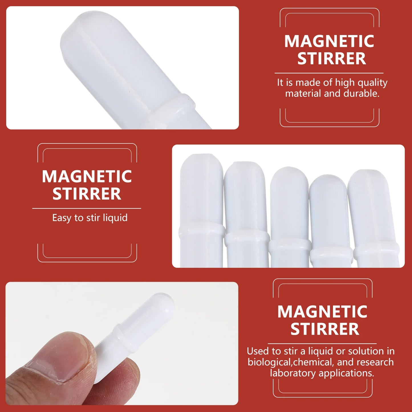 5 Pcs Stirring Bar Magnets Magnetic Stirrer Laboratory Blender PTFE Mixer Rod Accessories Baby