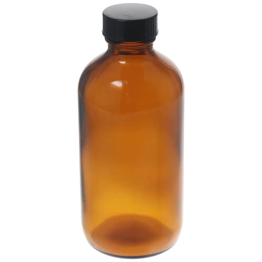2Pack 8oz 240ml Amber Glass Boston Round Bottles