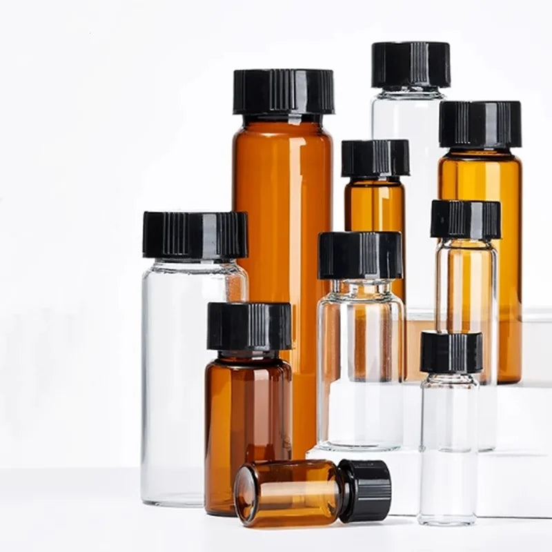 20pack 3ml 5ml 10ml 15ml 20ml 30ml 40ml 50ml (Clear/ Brown) Glass Sample Vials