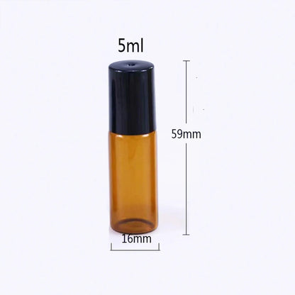 50pack 1ml 2ml 3ml 5ml 10ml Amber Glass Roll on Bottles