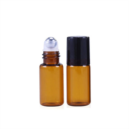 50pack 1ml 2ml 3ml 5ml 10ml Amber Glass Roll on Bottles