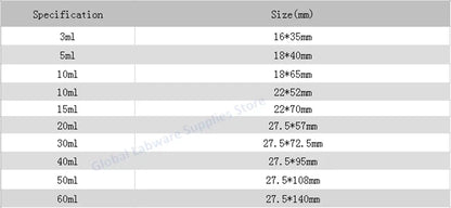 20pack 3ml 5ml 10ml 15ml 20ml 30ml 40ml 50ml (Clear/ Brown) Glass Sample Vials