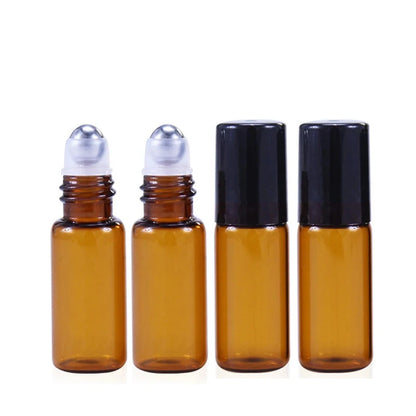 50pack 1ml 2ml 3ml 5ml 10ml Amber Glass Roll on Bottles