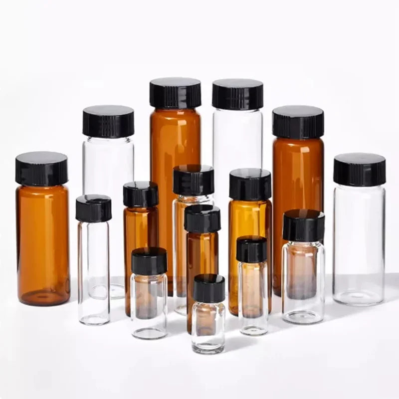 20pack 3ml 5ml 10ml 15ml 20ml 30ml 40ml 50ml (Clear/ Brown) Glass Sample Vials